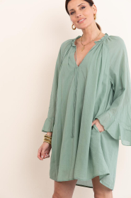 Devotion |  Cotton mini dress Nivea | green | Picture 4