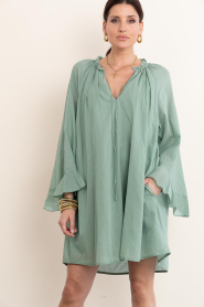 Devotion |  Cotton mini dress Nivea | green | Picture 5