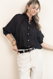 Devotion :  Ramie blouse Dalhora | black - img6