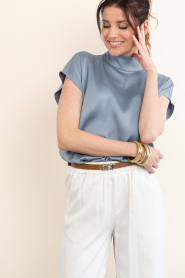 Drykorn :  Satin top Alaria | blue - img5