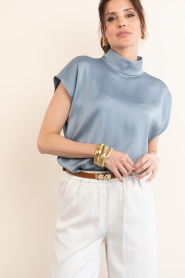 Drykorn :  Satin top Alaria | blue - img6