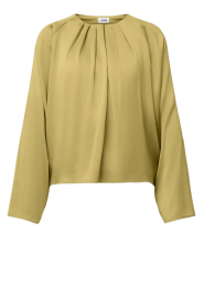 Drykorn |  Satin top with pleats Harleen | yellow