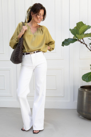 Drykorn :  Satin top with pleats Harleen | yellow - img3