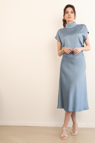 Drykorn :  Satin midi skirt Ura | blue - img2