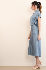Drykorn :  Satin midi skirt Ura | blue - img7