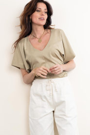 Drykorn |  Tailored jersey top Pamara | green  | Picture 4
