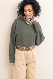 Drykorn |  Fine knitted sweater with flared sleeves Meami | green | Picture 2