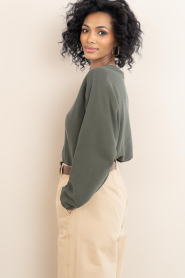 Drykorn |  Fine knitted sweater with flared sleeves Meami | green | Picture 6