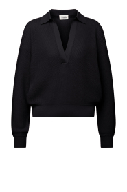 Drykorn |  Knitted sweater with V-neck Jorgia | black