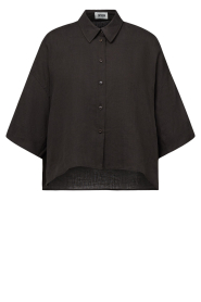 Drykorn |  Linen blouse Yarika | dark brown