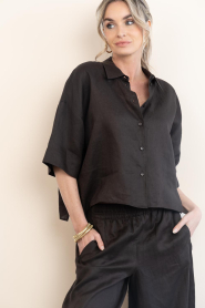 Drykorn |  Linen blouse Yarika | dark brown | Picture 7