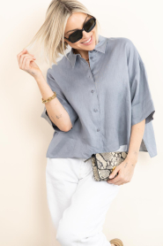 Drykorn |  Linen blouse Yarika | blue | Picture 4