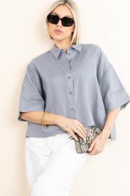 Drykorn |  Linen blouse Yarika | blue | Picture 2