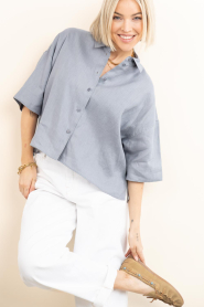 Drykorn |  Linen blouse Yarika | blue | Picture 7