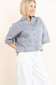 Drykorn |  Linen blouse Yarika | blue | Picture 8