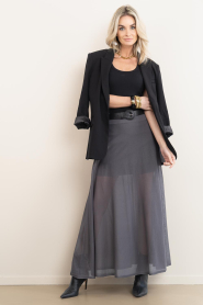 Drykorn |  Knitted maxi-skirt Tensya | grey | Picture 5