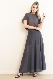 Drykorn |  Transparant stretch top Gerlotta | grey | Picture 6