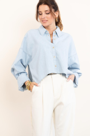 Drykorn |  Tencel blouse Oshia | blue | Picture 5