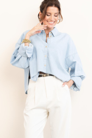 Drykorn |  Tencel blouse Oshia | blue | Picture 6