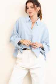 Drykorn |  Tencel blouse Oshia | blue | Picture 7