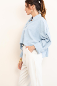Drykorn |  Tencel blouse Oshia | blue | Picture 9