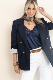 Drykorn |  Linen blend blazer Hadlow | dark blue | Picture 7