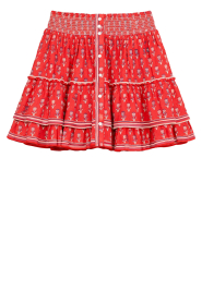 M.A.B.E |  Cotton mini skirt with print Ari | red | Picture 1