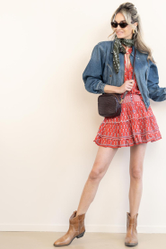 M.A.B.E |  Cotton mini skirt with print Ari | red | Picture 3