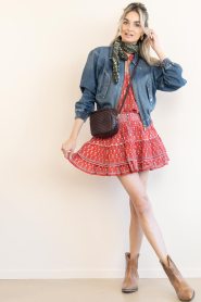 M.A.B.E |  Cotton mini skirt with print Ari | red | Picture 4