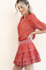 M.A.B.E |  Cotton mini skirt with print Ari | red | Picture 7