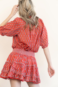 M.A.B.E |  Cotton mini skirt with print Ari | red | Picture 8