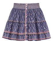 M.A.B.E |  Cotton mini skirt with print Ari | dark blue