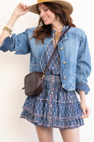 M.A.B.E |  Cotton mini skirt with print Ari | dark blue | Picture 2