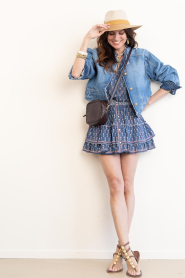 M.A.B.E |  Cotton mini skirt with print Ari | dark blue | Picture 3