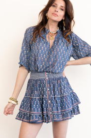 M.A.B.E |  Cotton mini skirt with print Ari | dark blue | Picture 4