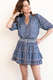 M.A.B.E |  Cotton mini skirt with print Ari | dark blue | Picture 5