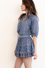 M.A.B.E |  Cotton mini skirt with print Ari | dark blue | Picture 6