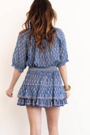 M.A.B.E |  Cotton mini skirt with print Ari | dark blue | Picture 7