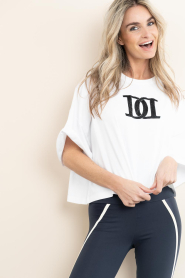 Deblon |  Cropped top with logo Jones | white | Picture 2