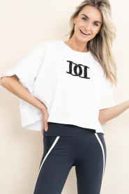 Deblon |  Cropped top with logo Jones | white | Picture 4