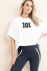 Deblon |  Cropped top with logo Jones | white | Picture 5