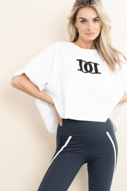 Deblon |  Cropped top with logo Jones | white | Picture 6