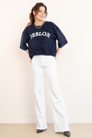 Deblon |  Terry sweater with logo Vine | blue | Picture 3