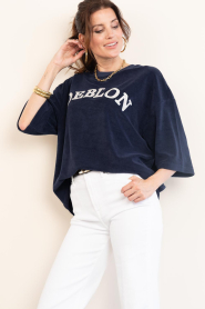 Deblon |  Terry sweater with logo Vine | blue | Picture 6