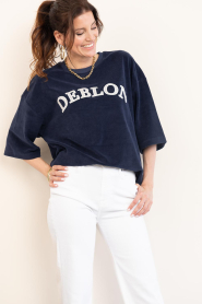Deblon |  Terry sweater with logo Vine | blue | Picture 2