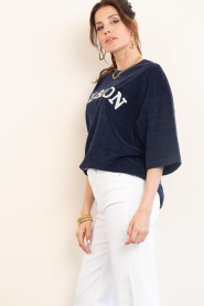 Deblon |  Terry sweater with logo Vine | blue | Picture 7
