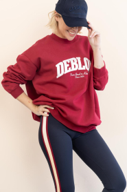 Deblon |  Long sweater with logo Phoebe | red | Picture 4
