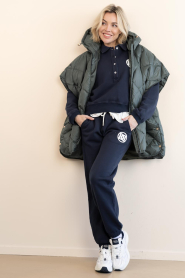 Deblon |  Polo sweater with logo Lotte | dark blue | Picture 3