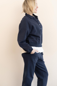 Deblon |  Polo sweater with logo Lotte | dark blue | Picture 7