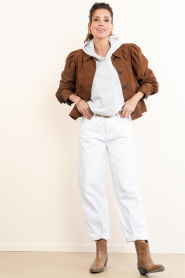 Deblon |  Cropped balloon sweater Bibi | grey | Picture 3